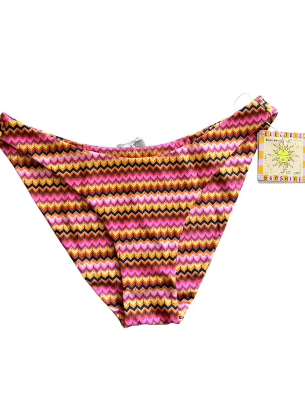 Kulani Kinis Waves of Fun Pink Multi Chevron Low-Rise Bikini Bottoms